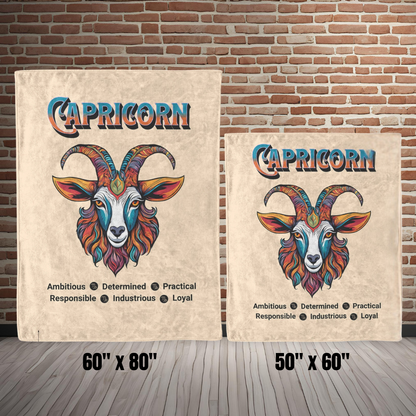 Capricorn Fleece or sherpa blanket size options mister obtuse eclectic goods