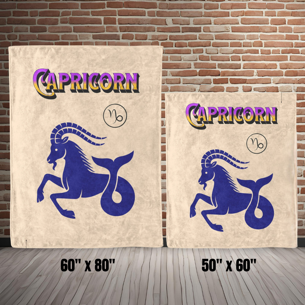 Capricorn Minimalist Fleece/Sherpa Blanket
