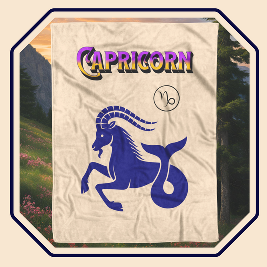 Capricorn Minimalist Fleece or sherpa blanket image mister obtuse eclectic goods