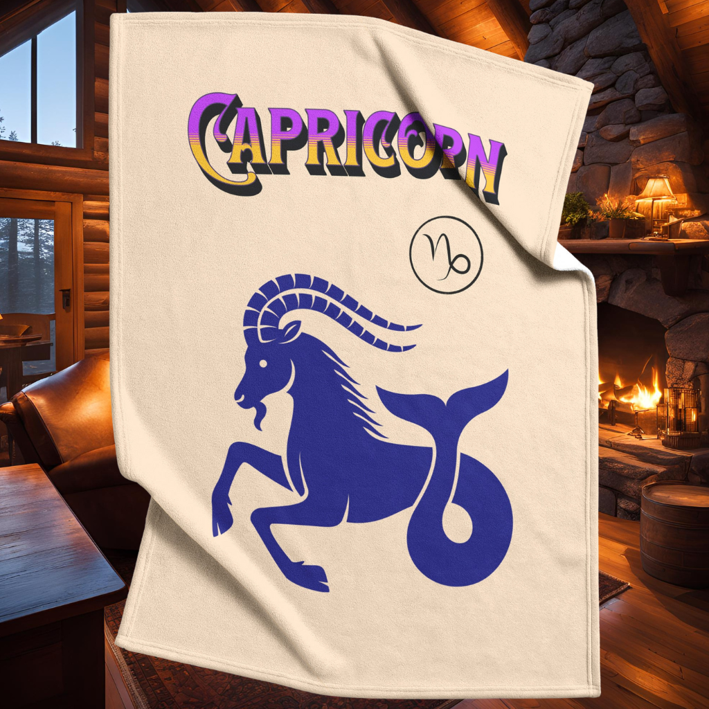 Capricorn Minimalist Fleece or sherpa blanket inside cabin mister obtuse eclectic goods