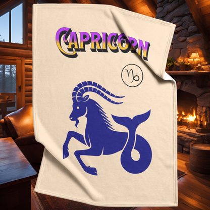 Capricorn Minimalist Fleece or sherpa blanket inside cabin mister obtuse eclectic goods