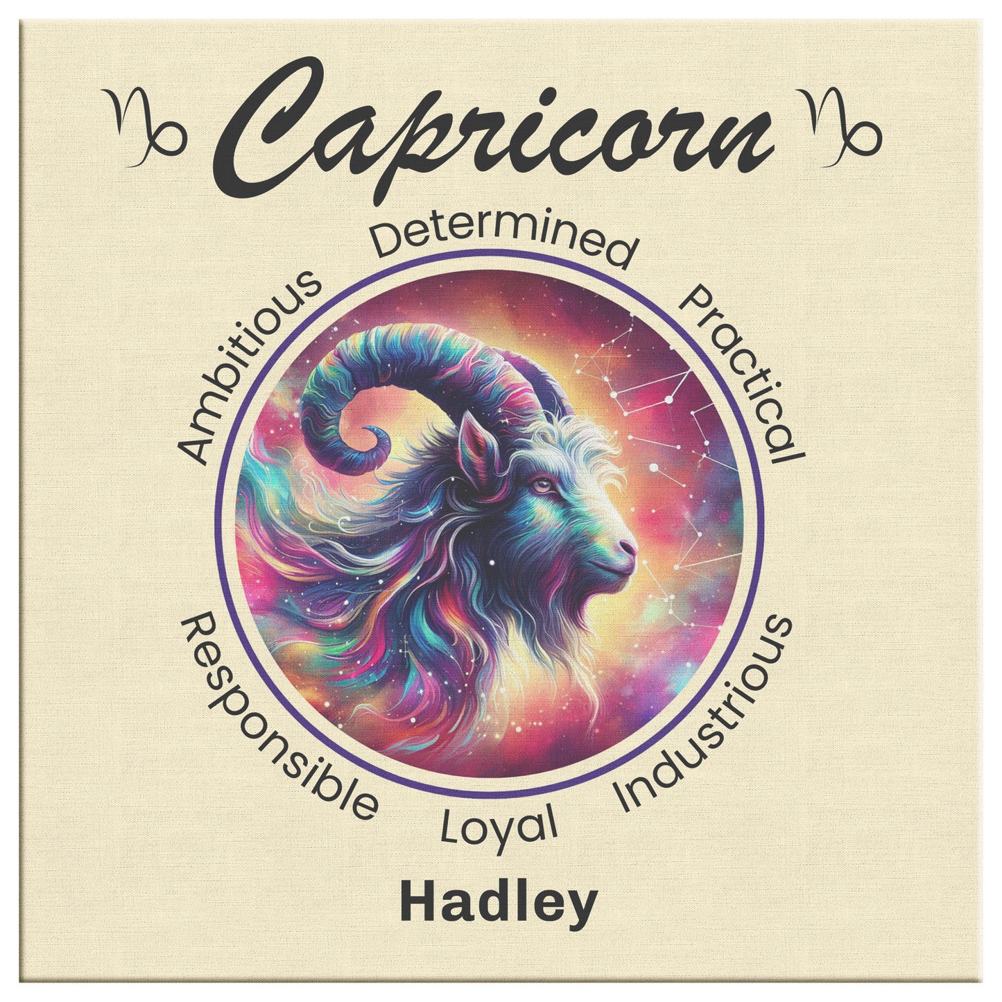Capricorn Stardust Personalized Square Canvas Wrap close up mister obtuse eclectic goods