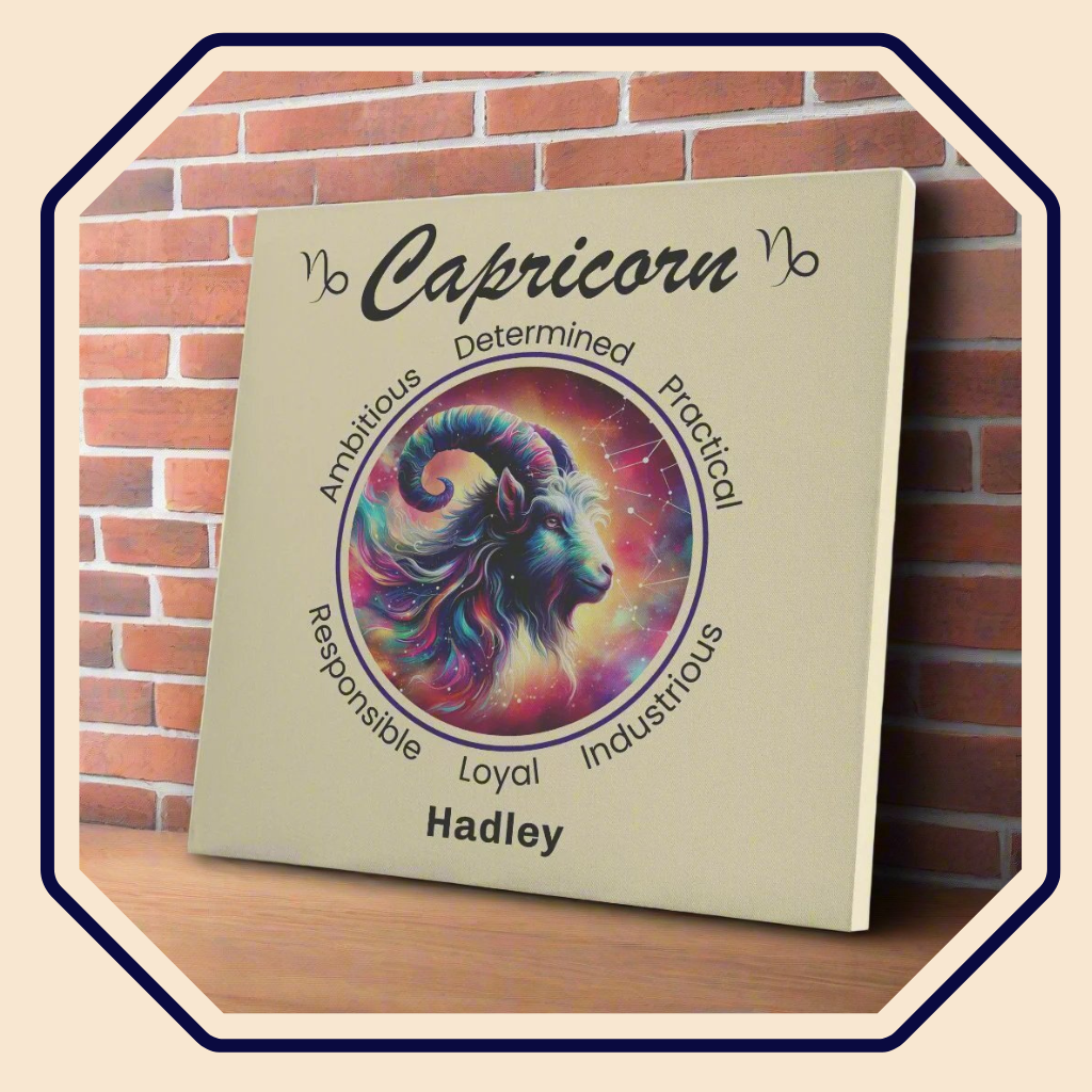 Capricorn Stardust Personalized Square Canvas Wrap main product image mister obtuse eclectic goods