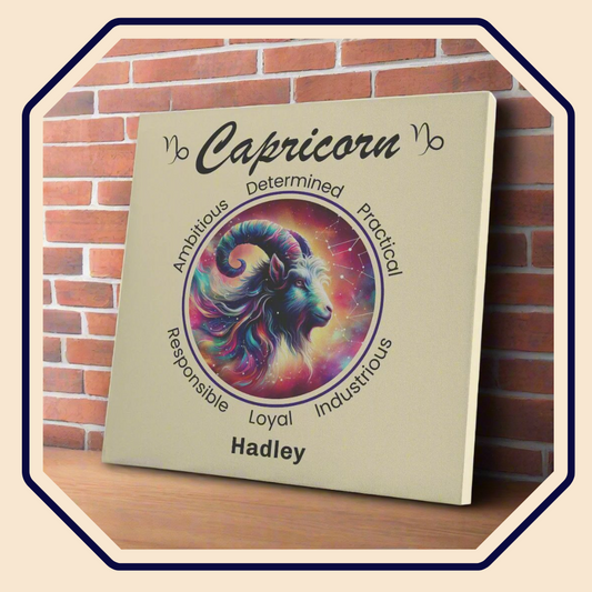 Capricorn Stardust Personalized Square Canvas Wrap main product image mister obtuse eclectic goods