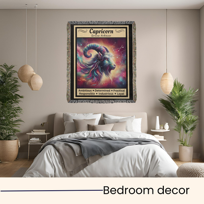Capricorn woven blanket bedroom decor mister obtuse eclectic goods