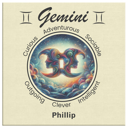 Gemini A Star Is Born Personalized Square Canvas Wrap close up mister obtuse eclectic goods