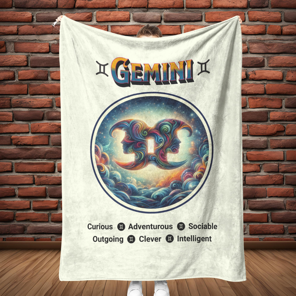Gemini Fleece or sherpa blanket full length mister obtuse eclectic goods