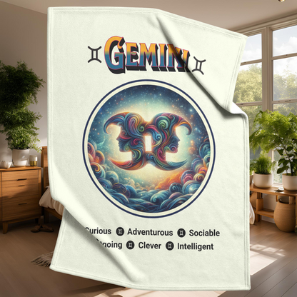 Gemini Fleece or sherpa blanket living room setting mister obtuse eclectic goods