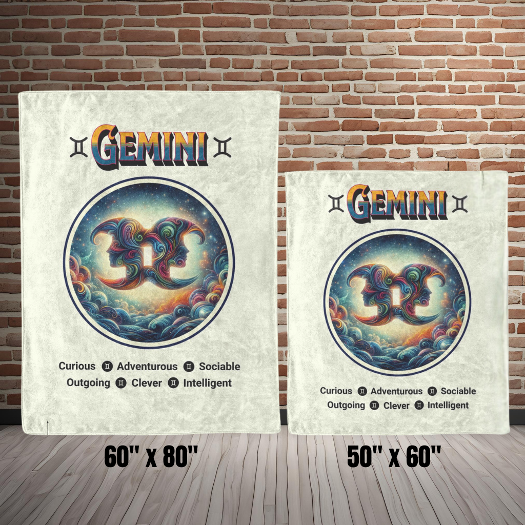 Gemini Fleece or sherpa blanket size options mister obtuse eclectic goods