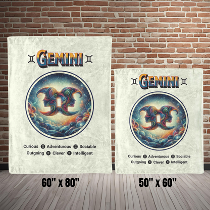 Gemini Fleece or sherpa blanket size options mister obtuse eclectic goods