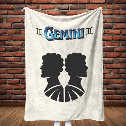 Gemini Minimalist Fleece or sherpa blanket full length mister obtuse eclectic goods