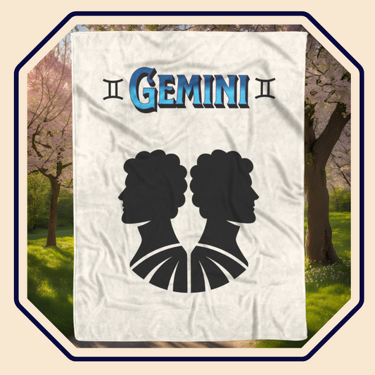 Gemini Minimalist Fleece or sherpa blanket image mister obtuse eclectic goods