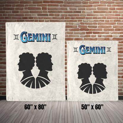 Gemini Minimalist Fleece or sherpa blanket size options mister obtuse eclectic goods