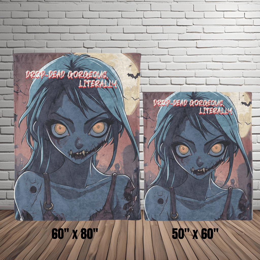 Gorgeous Zombie Non-Personalized Fleece or sherpa blanket showing size options mister obtuse eclectic goods