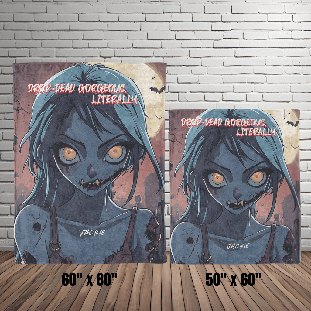 Gorgeous Zombie Personalized Fleece or sherpa blanket size options mister obtuse eclectic goods