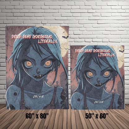 Gorgeous Zombie Personalized Fleece or sherpa blanket size options mister obtuse eclectic goods