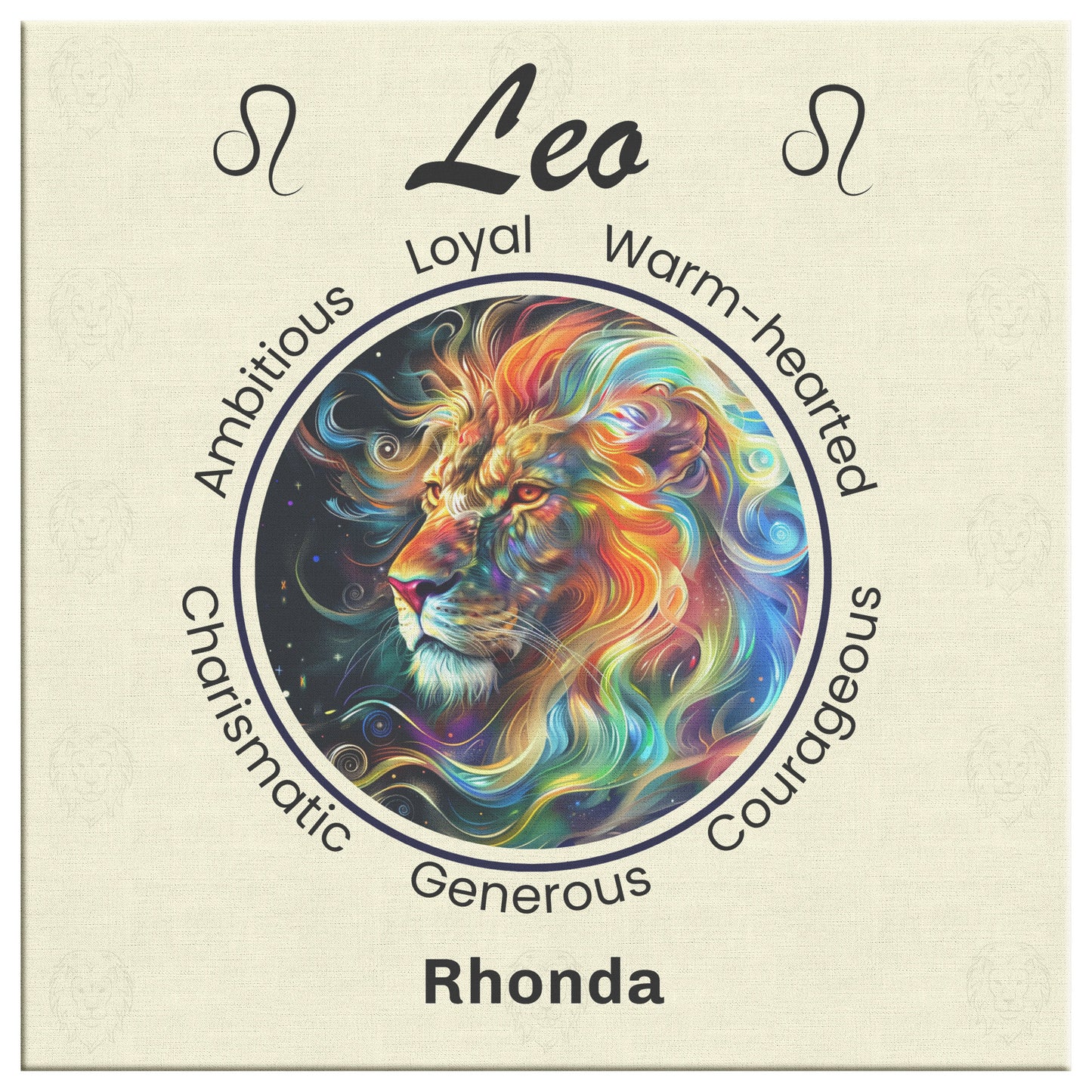 Leo Cosmic Power Personalized Canvas