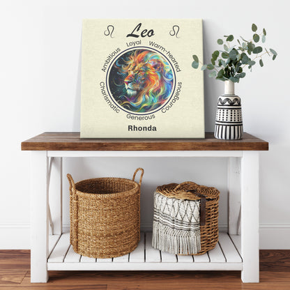 Leo Cosmic Power Personalized Canvas