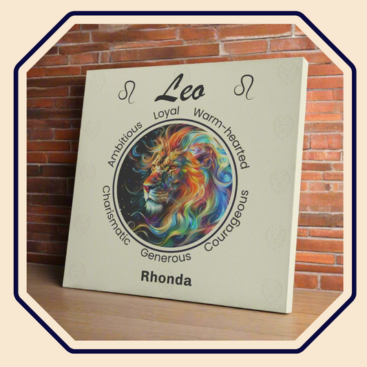 Leo Cosmic Power Personalized Square Canvas Wrap main product image mister obtuse eclectic goods