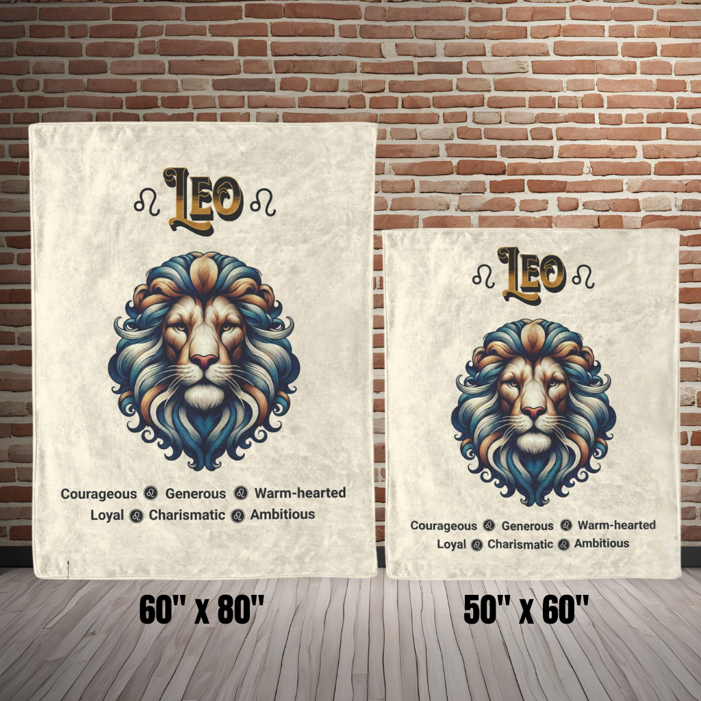 Leo Fleece or sherpa blanket size options mister obtuse eclectic goods