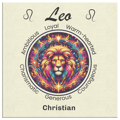 Leo In Flames Personalized Square Canvas Wrap close up mister obtuse eclectic goods