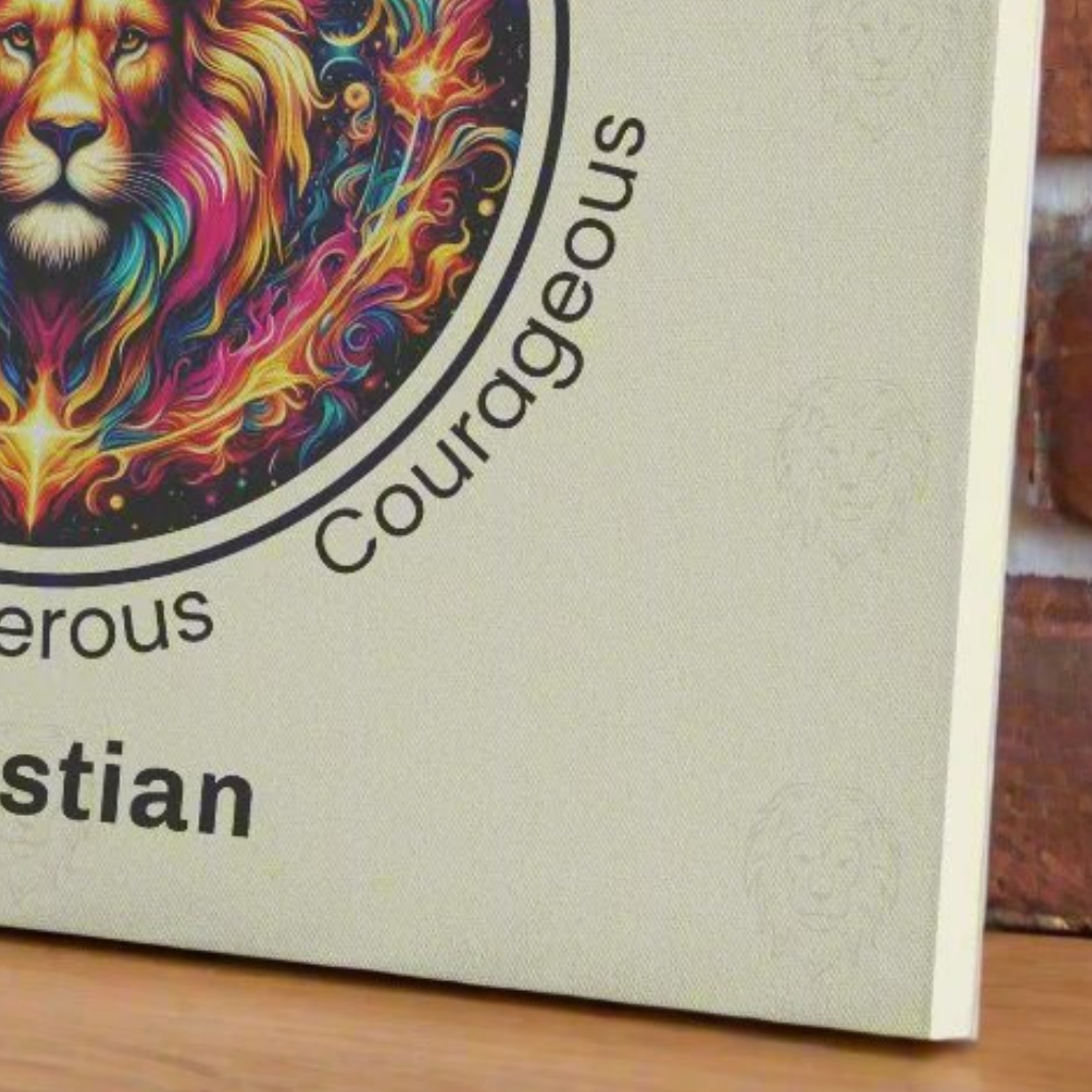 Leo In Flames Personalized Square Canvas Wrap extreme close up mister obtuse eclectic goods
