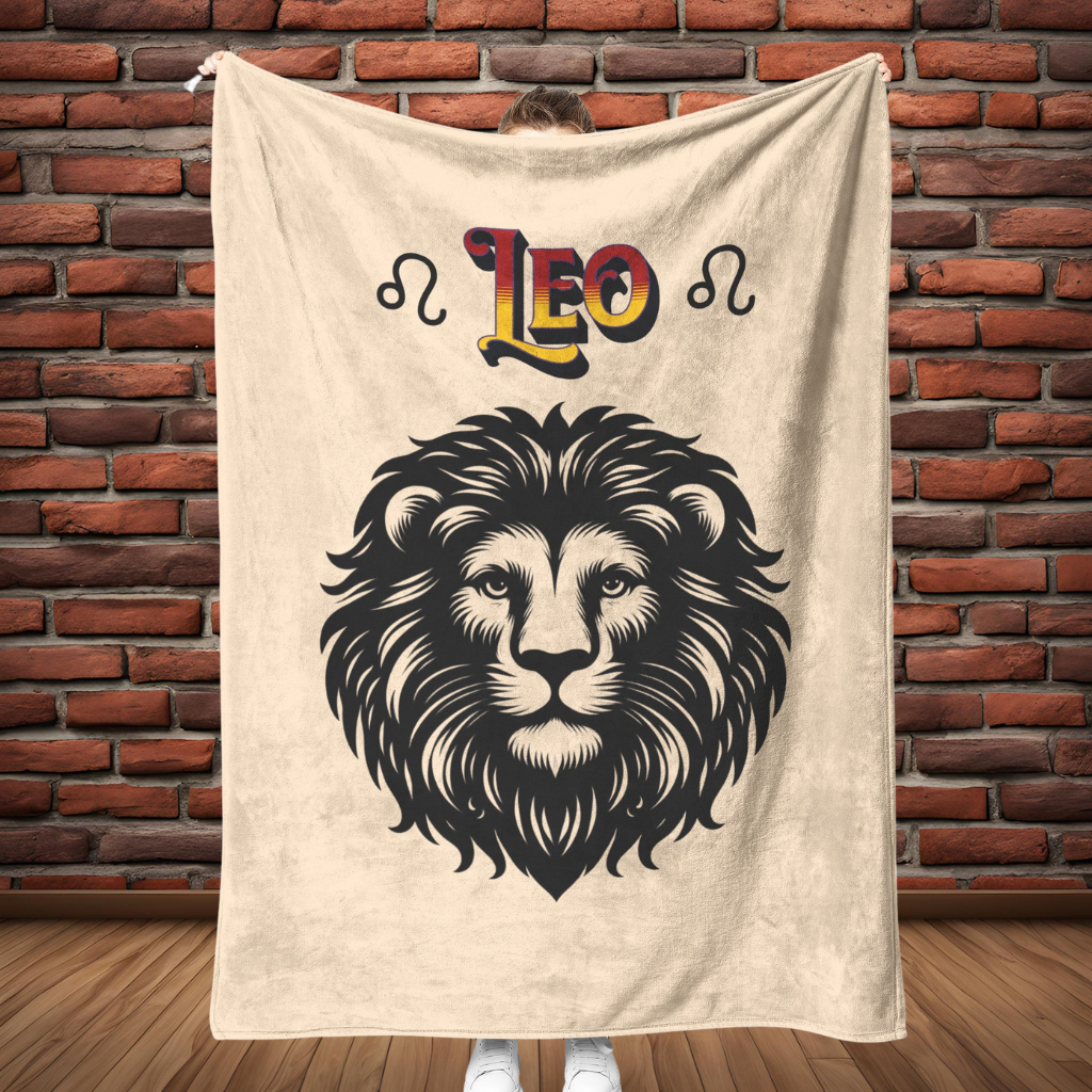 Leo Minimalist Fleece or sherpa blanket full length mister obtuse eclectic goods