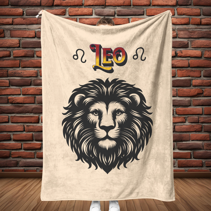 Leo Minimalist Fleece or sherpa blanket full length mister obtuse eclectic goods