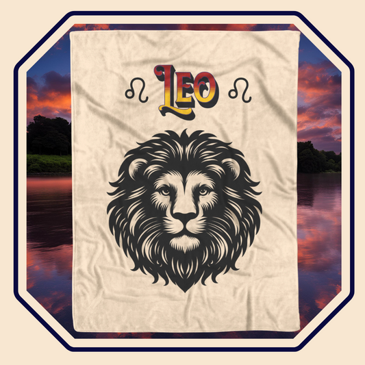 Leo Minimalist Fleece or sherpa blanket image mister obtuse eclectic goods