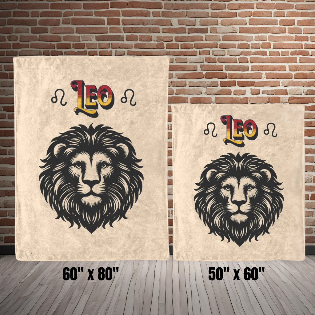Leo Minimalist Fleece or sherpa blanket size options mister obtuse eclectic goods