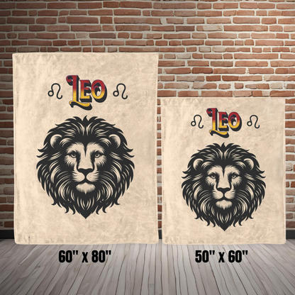 Leo Minimalist Fleece or sherpa blanket size options mister obtuse eclectic goods