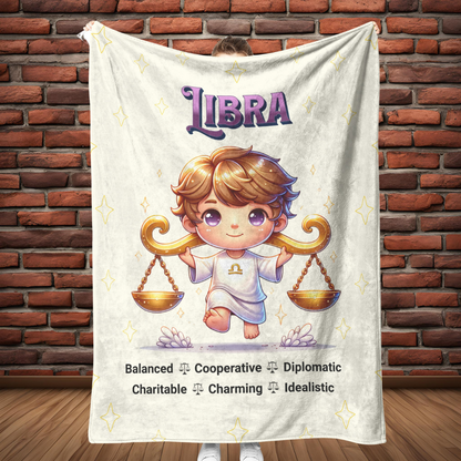 Libra Boy Fleece or sherpa blanket full length mister obtuse eclectic goods
