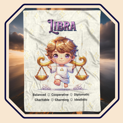 Libra Boy Fleece or sherpa blanket main image mister obtuse eclectic goods