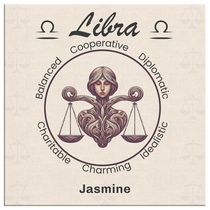 Libra Heart Centered Personalized Canvas