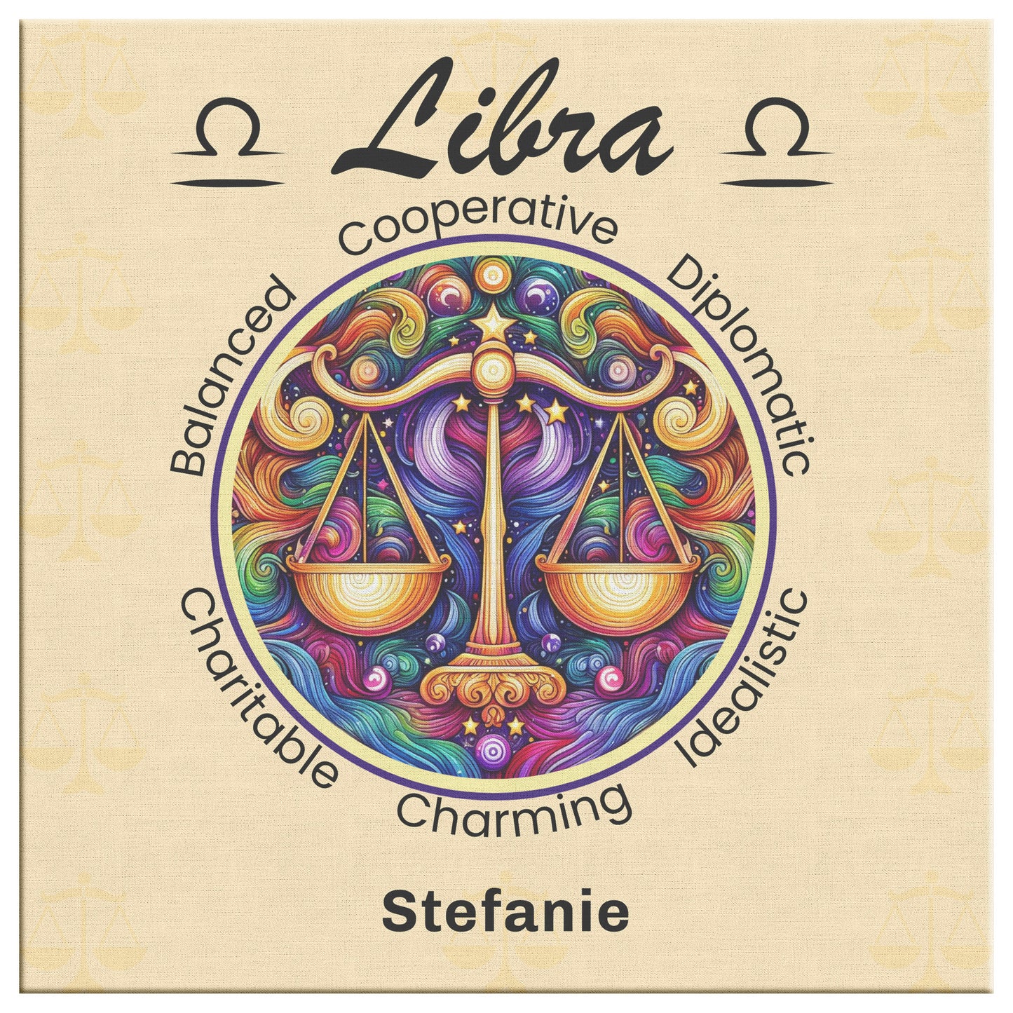 Libra Radiant Fun Personalized Canvas