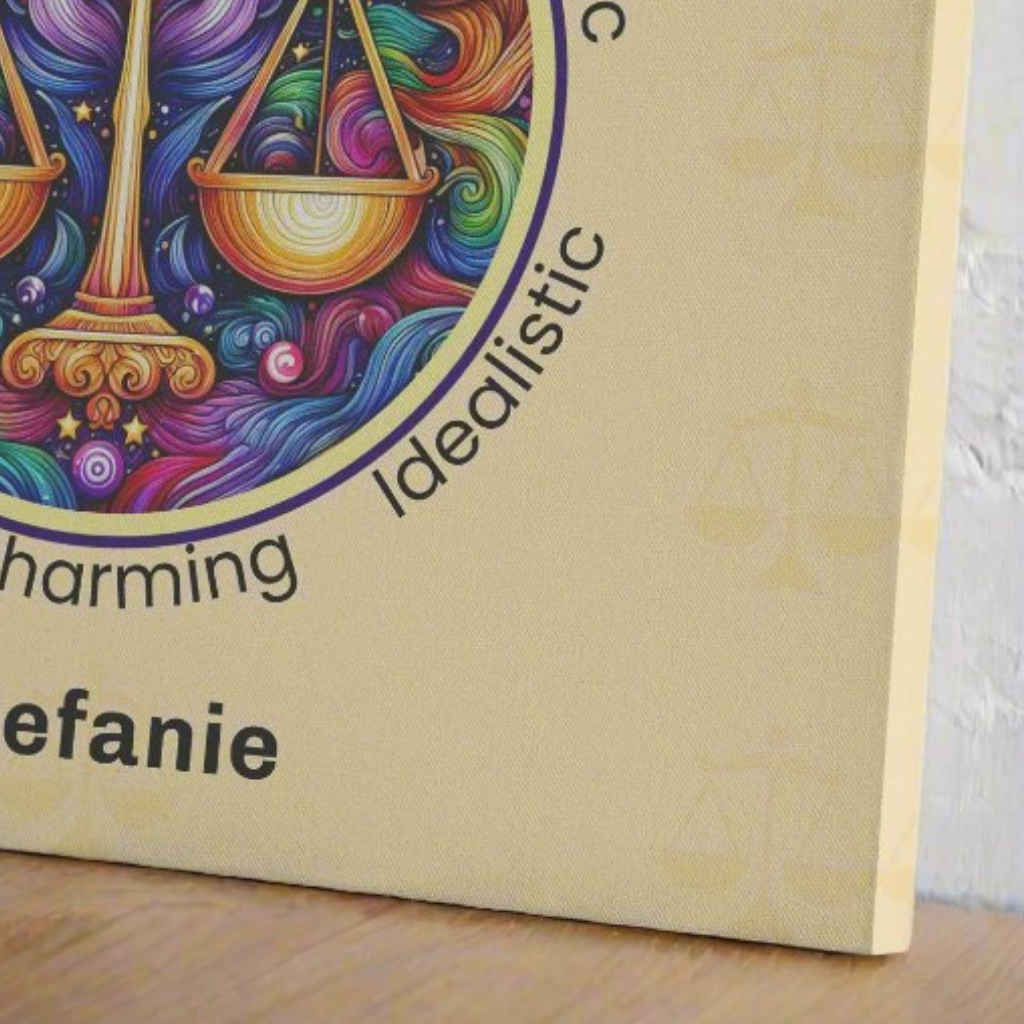 Libra radiant fun canvas wrap extreme close up mister obtuse eclectic goods