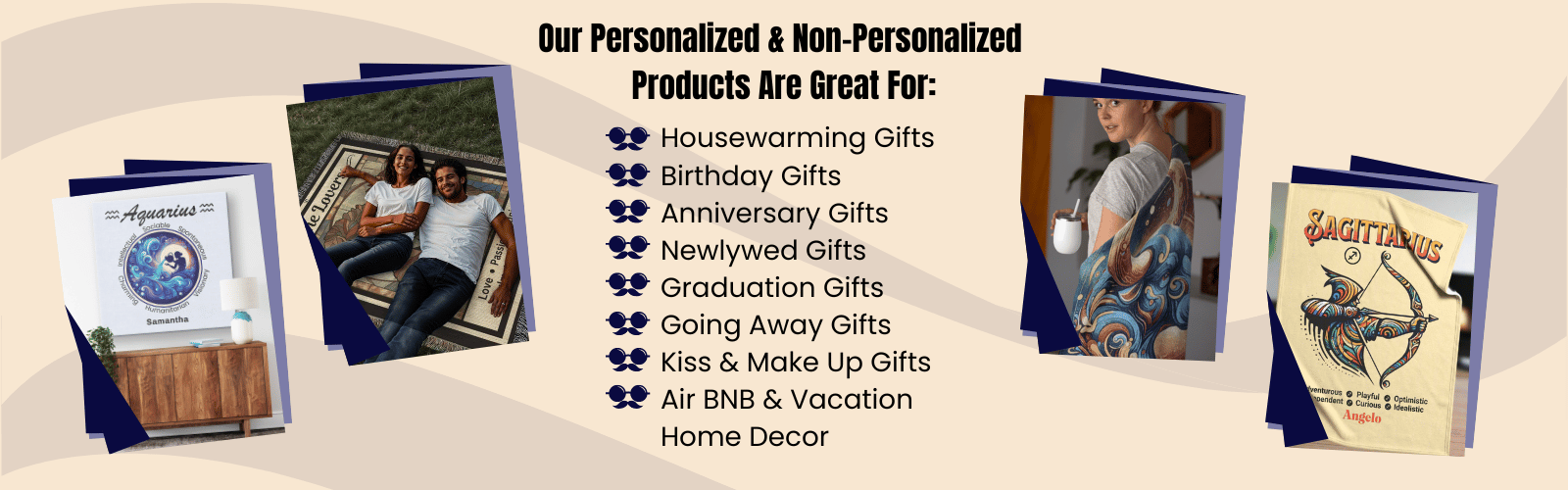 Our personalized and non personalized products Are Great For by mister Obtuse eclectic goods