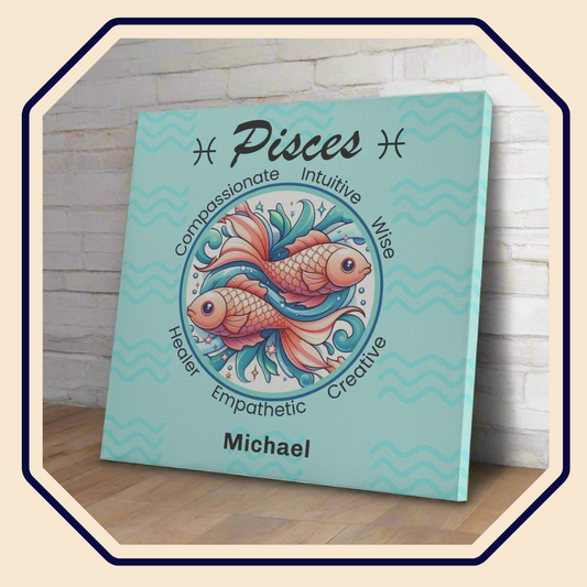 Pisces Fancy Square Canvas Wrap main image Mister Obtuse Eclectic Goods