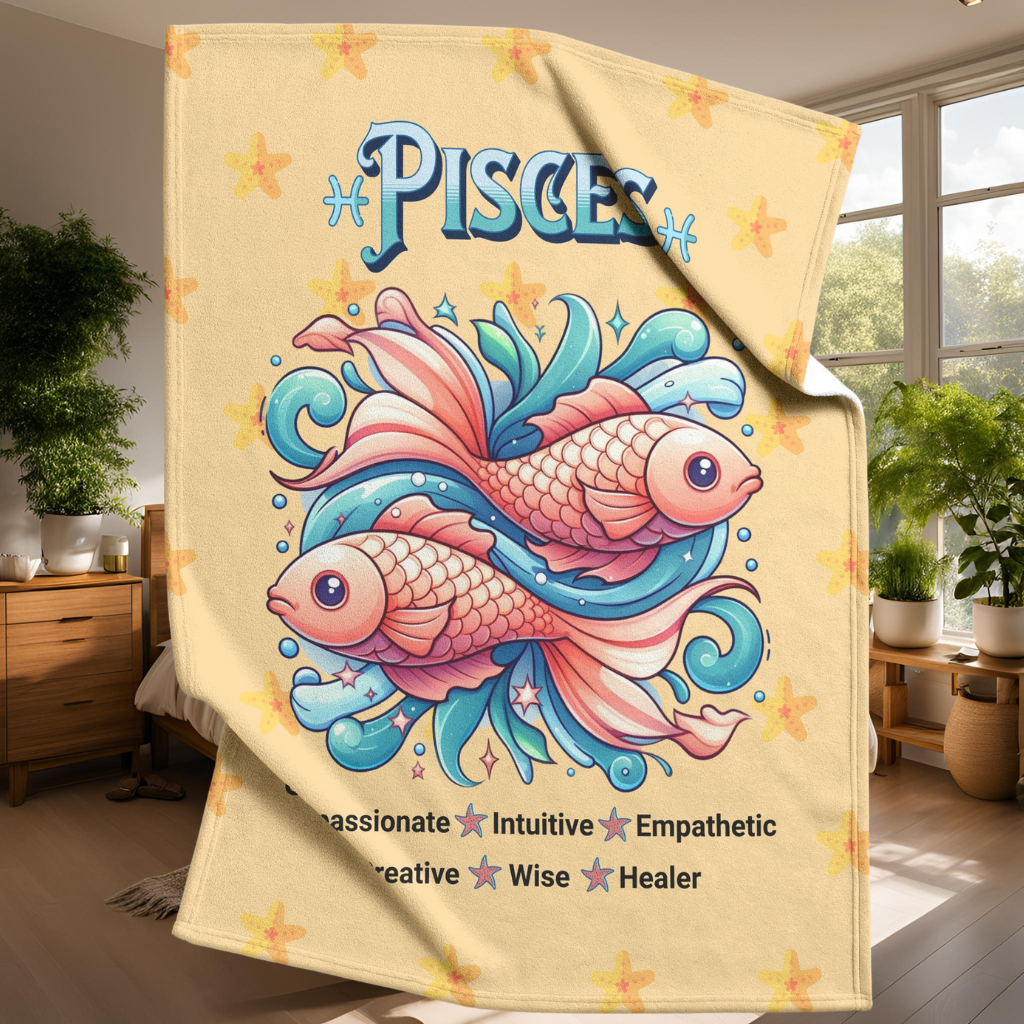 Pisces Fleece/Sherpa Blanket