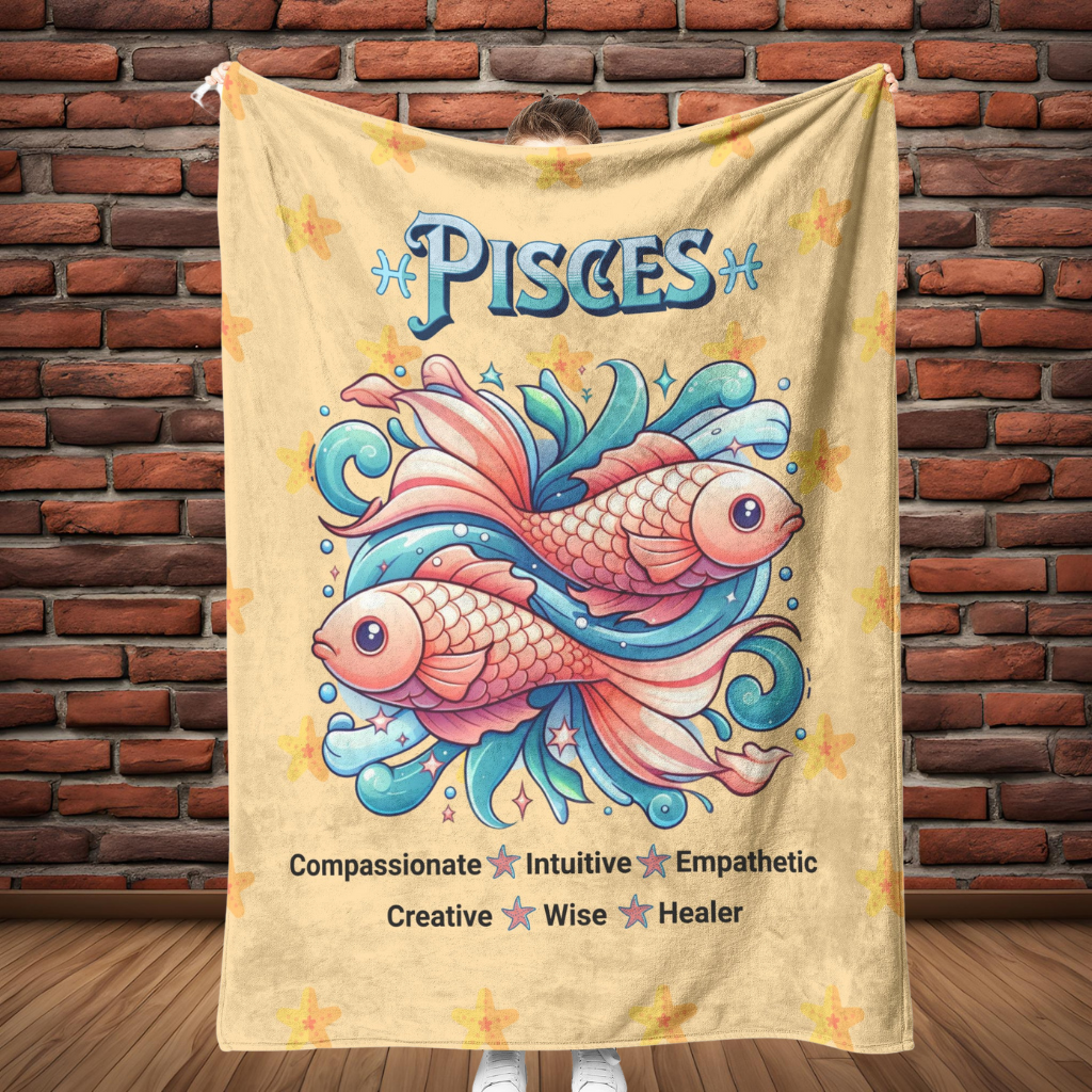 Pisces Fleece/Sherpa Blanket