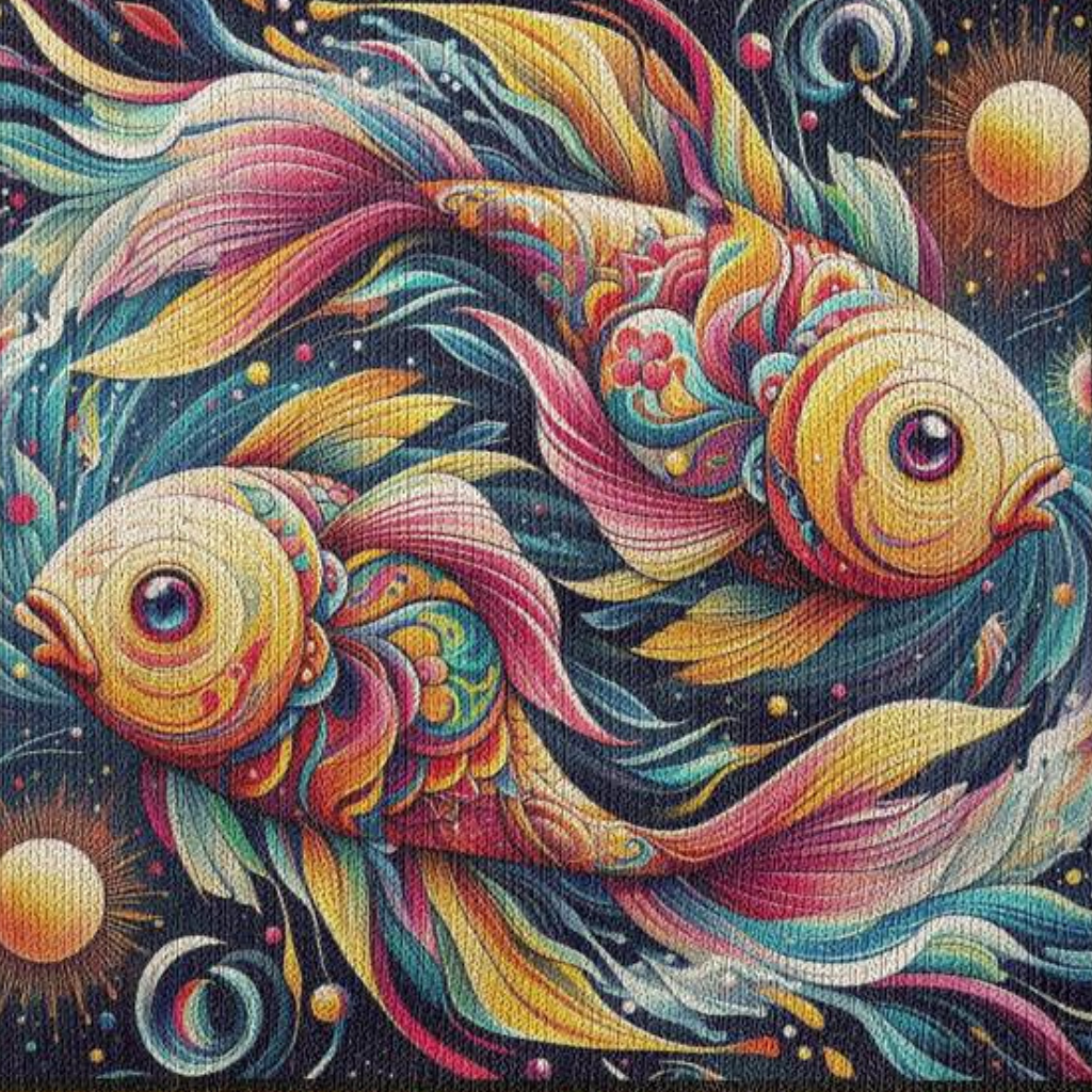 Pisces Heirloom Blanket design close up Mister Obtuse Eclectic Goods