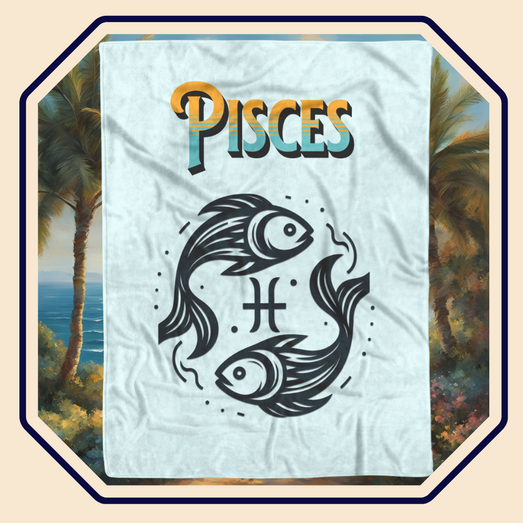 Pisces Minimalist Fleece or sherpa blanket main image mister obtuse eclectic goods