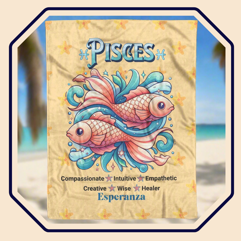 Pisces Personalized Blanket Mister Obtuse Eclectic Goods Main Image
