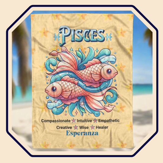 Pisces Personalized Blanket Mister Obtuse Eclectic Goods Main Image