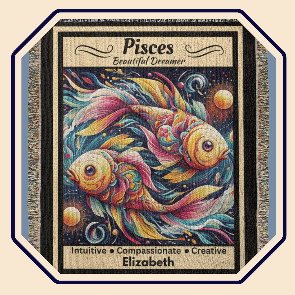 Pisces Personalized blanket mister obtuse eclectic goods