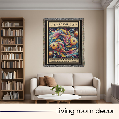 Pisces woven blanket living room decor mister obtuse eclectic goods