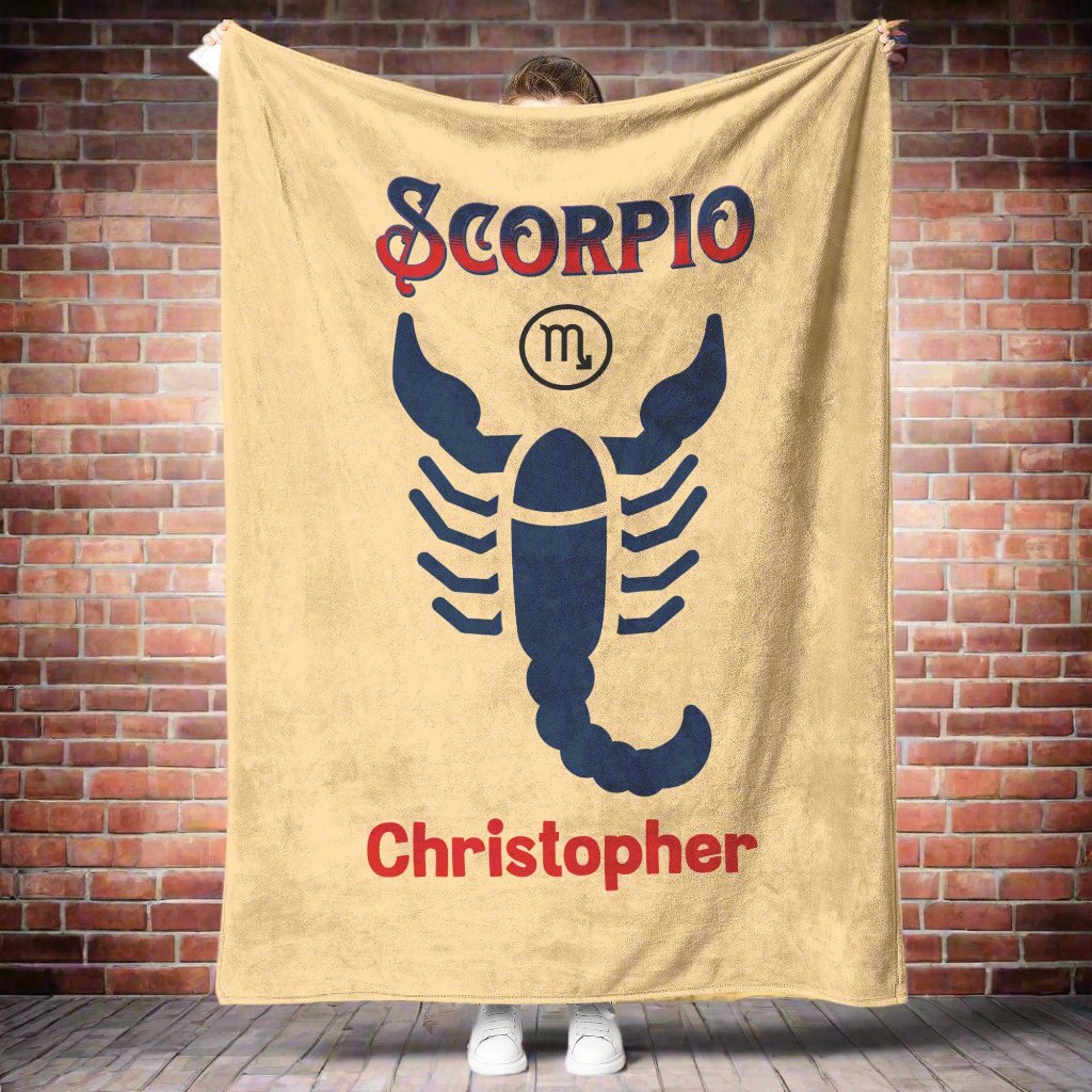 Scorpio Minimalist Fleece or Sherpa Blanket full length Mister Obtusev