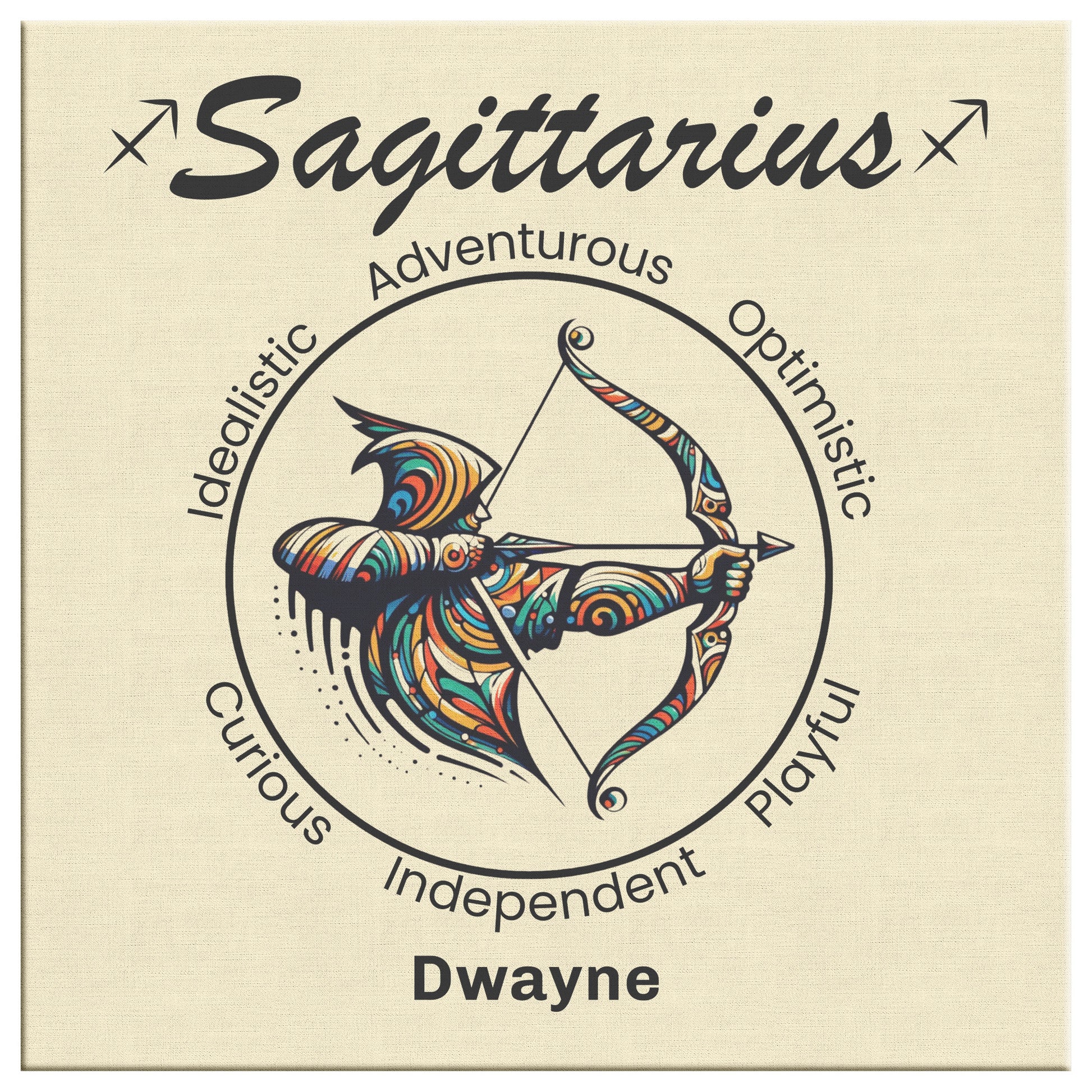 Sagittarius aim true Personalized Square Canvas Wrap close up mister obtuse eclectic goods