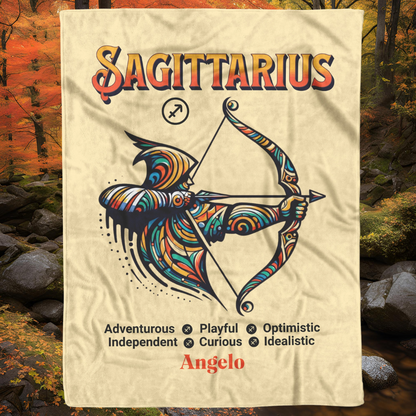 Sagittarius Fleece or Sherpa Blanket mountain setting Mister Obtuse Eclectic Goods