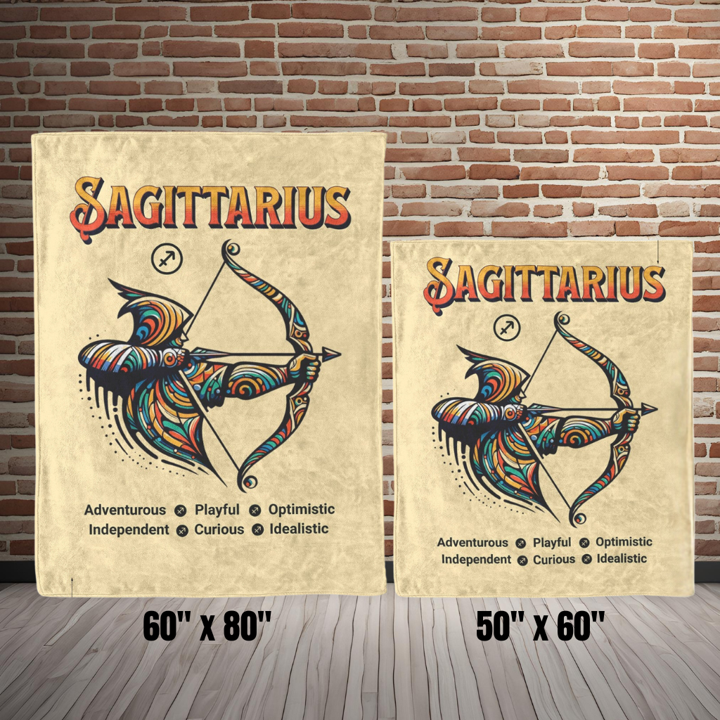 Sagittarius Fleece or sherpa blanket sizing options mister obtuse eclectic goods